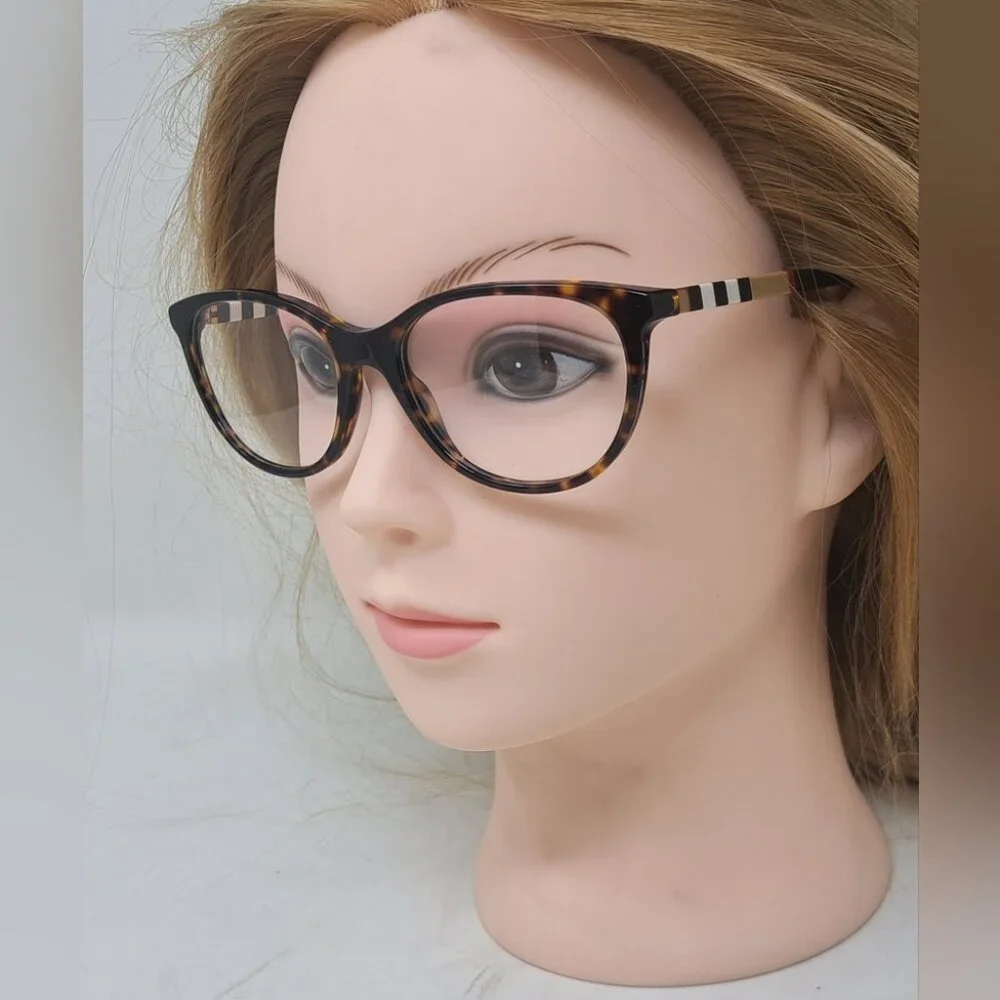 NWT Burberry Women's Frames Eye Glasses Havana Nova Check Square B2205 52-17-145